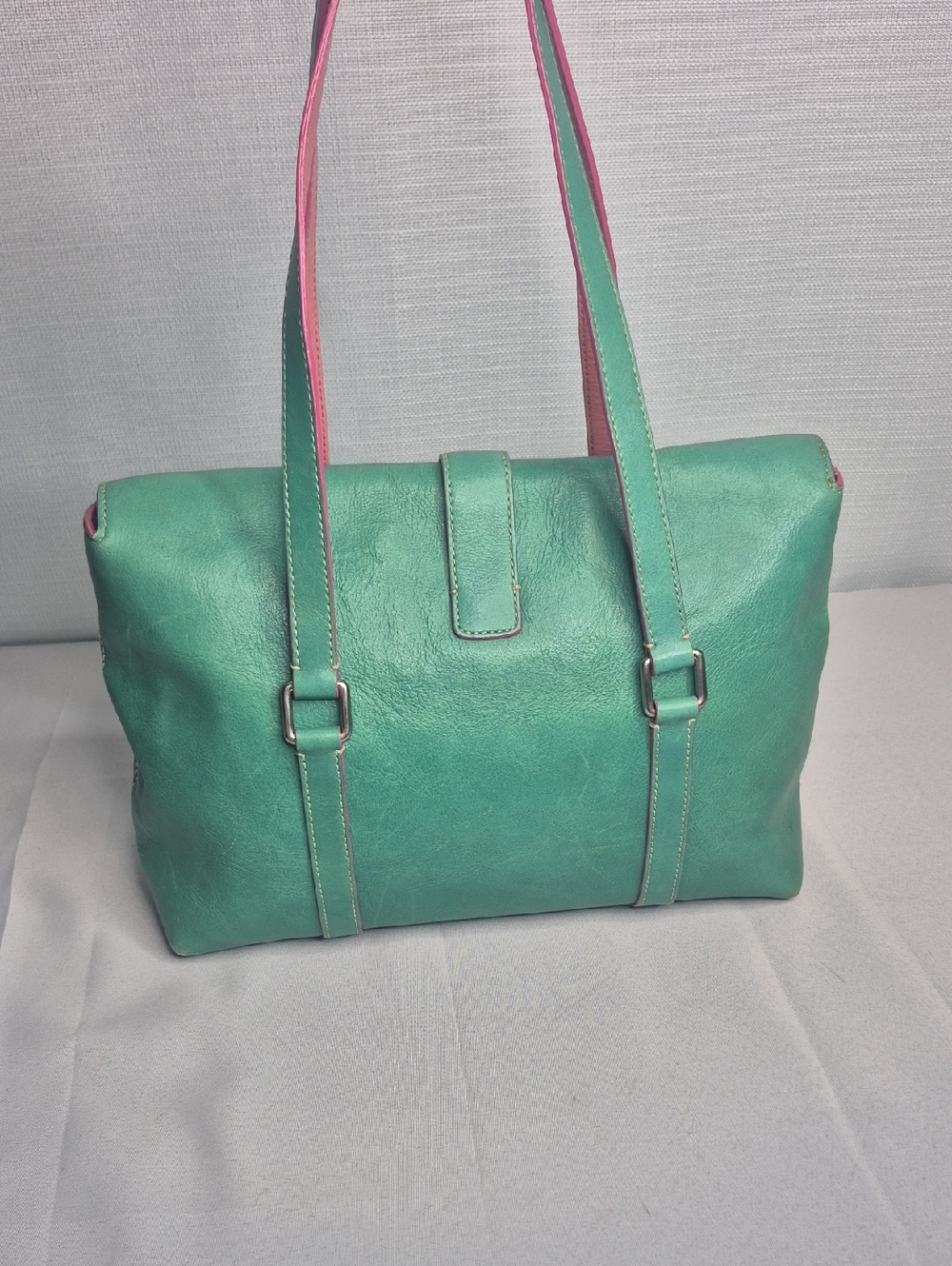 Dooney & Bourke RARE Vintage Flap Tote Square Hearts - Picture 7 of 17